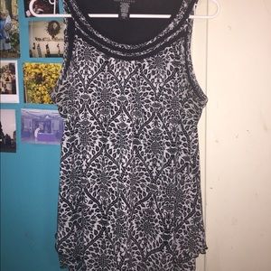 patterned blouse tank